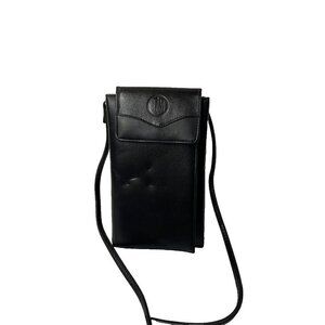 jm collection black phone crossbody wallet organizer vinatge